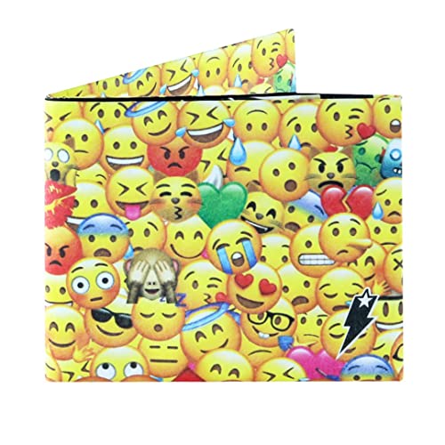 Image of SUPERVEK Smiley Face Paper Kids Wallet for Boys Girls, Ages 4-18 Teen Emoticon Boy Wallets - Slim Paper Wallet - Kid Toddler Mighty Cute Christmas Children Birthday Party Gifts - RFID Blocking