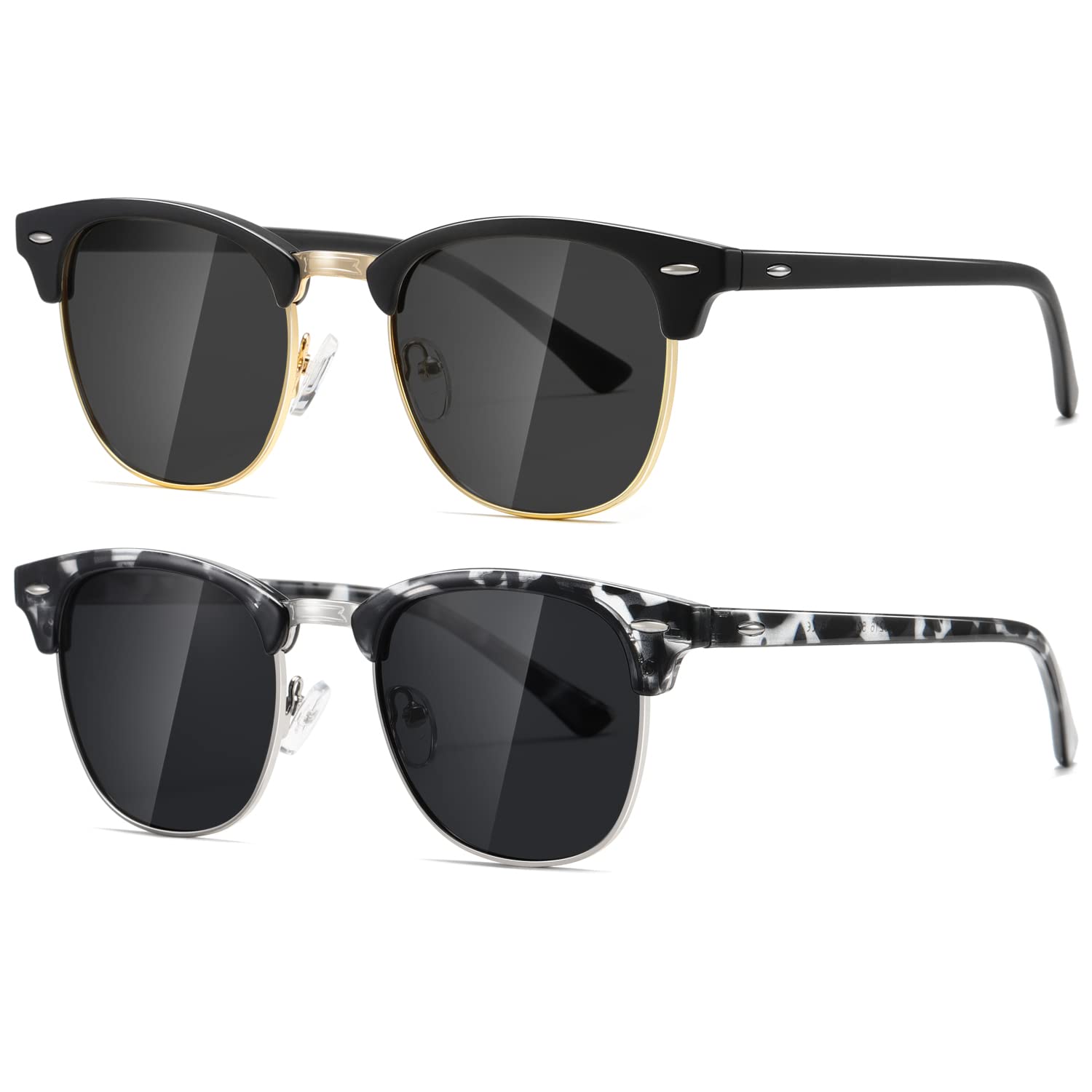 Polarized Sunglasses For Women And Men Semi Rimless Frame Retro Sun Glasses AE0369