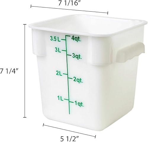 Vista 30 de Tapa cuadrada de plástico verde para contenedores cuadrados de 2 y 4 cuartos de galón. Contenedor cuadrado de almacenamiento de alimentos, 1 pieza