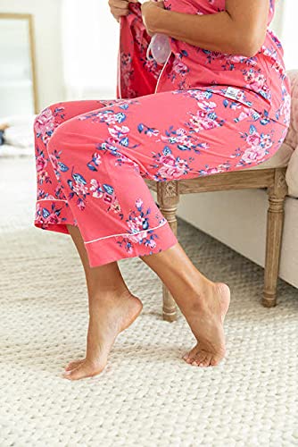 Gownies Post Surgery Mastectomy, Breast Cancer, Tummy Tuck Recovery Pajamas With Internal Drainage Pockets (Rose, Small) #TOP6