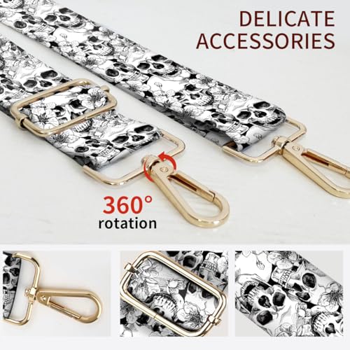 Image of Purse Strap Replacement Crossbody, 3.8cm Wide Shoulder Strap Adjustable Replacement Belt Gold Buckle