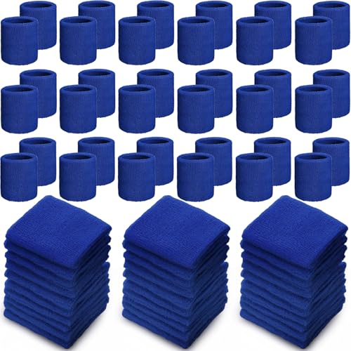 Yuxung 60 Pcs Wristband Bulk Sweatband Neon 80s Sports Thick Cotton