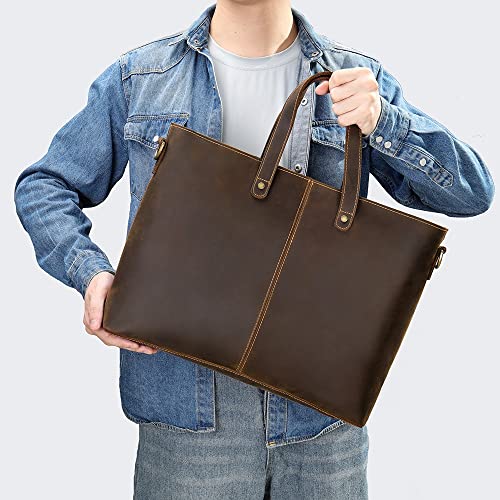 Mens Crossbody Messenger Bags Leather Computer Bag Retro Men's Single Shoulder Crossbody Bag for Work Business2