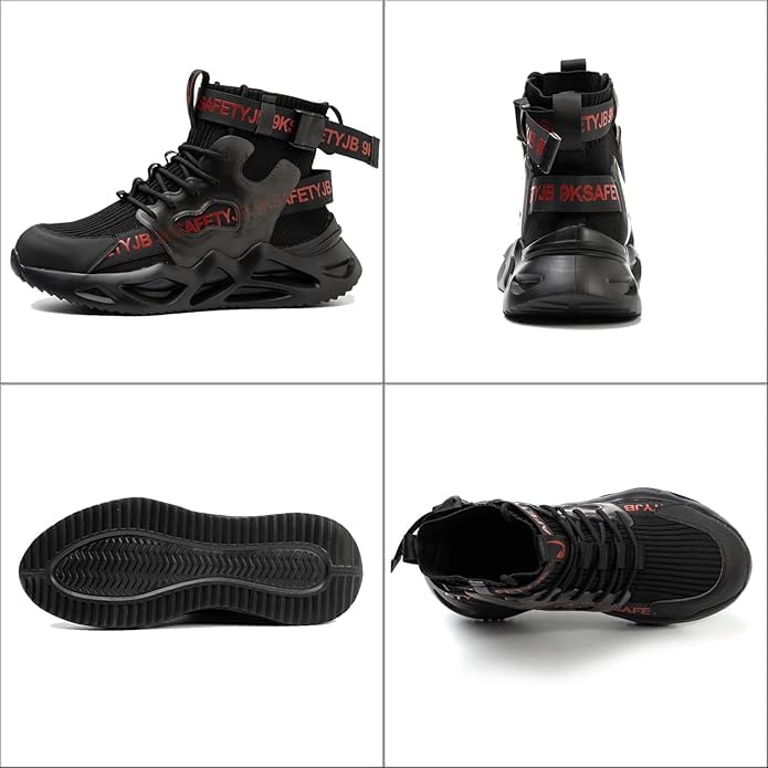 Steel Toe Safety High-Cut Boot Industrial Construction Shoes Mid Cut Industrial Boot Work Safety Comfortable Lightweight Sneakers4