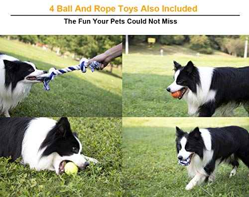 IOEN 10 Pack Durable Dog Chew Toys for Medium Large Dogs/Aggressive Chewers,No Stuffing Squeaky Plush Dog Toy,Dog Power Teething Rubber Bone Toys,Tough Dog Rope Toys(Multi-Colored) (10 Pack) - Thumbnail 2