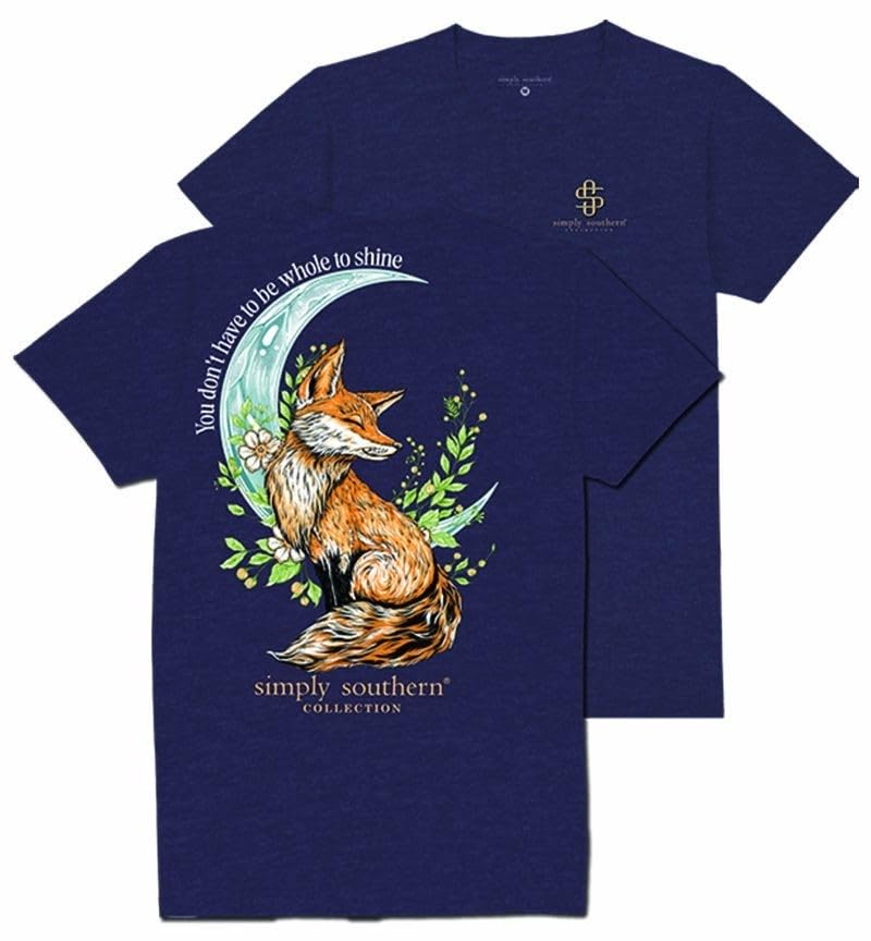 Simply Southern You Don't Have to Be Whole to Shine Relaxed Fit Short Sleeve Women's T-Shirt, Heather Navy