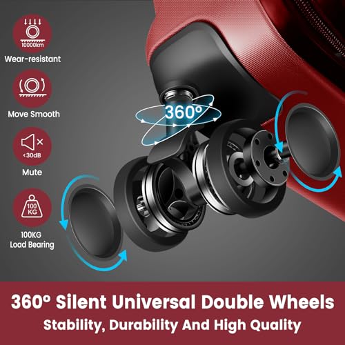 Carry On Luggage 22x14x9 Airline Approved, Suitcase with Spinner Wheels (20 Inch, Red)3