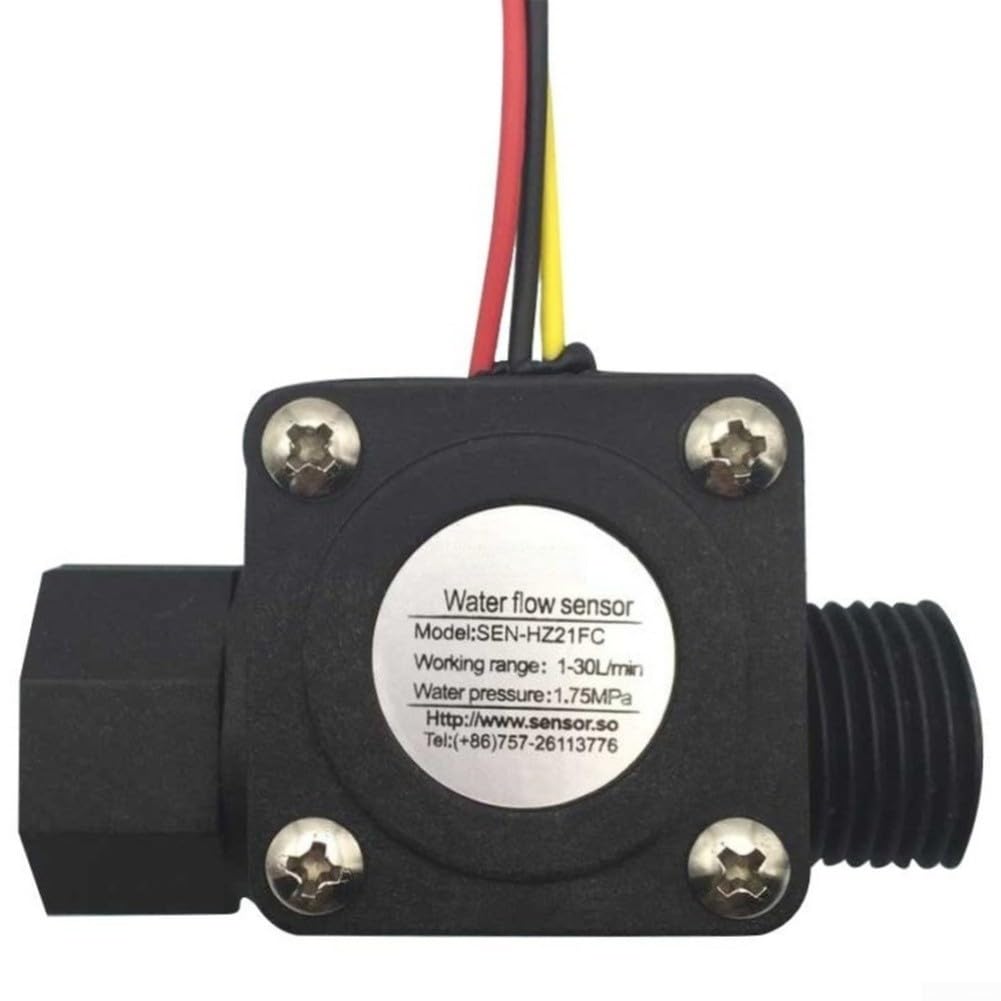 Débitmètre d'eau industriel en nylon avec turbine de 1 à 30 l/min, capteur de pression 1,75 MPa avec signal d'impulsion de sortie pour chauffe-eau et applications à vapeur