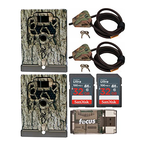 Browning Trail Cameras Security Box (2-Pack) with 2 Python Cable Locks, 32GB SD Card (2-Pack), and Card Reader Bundle (7 Items)