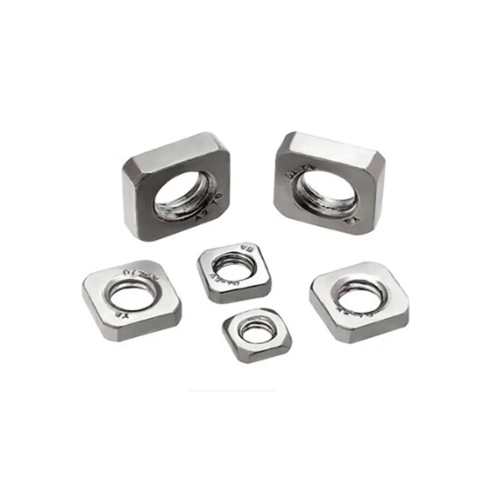 Nakrętki kwadratowe, 10-50 szt. M3 M4 M5 M6 M8 A2-70 Stal nierdzewna Srebrna Cienka(M8 20pcs)
