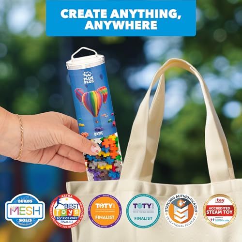 Plus Plus - Construction Building Toy, Open Play Tube - 240 Piece - Basic Color Mix