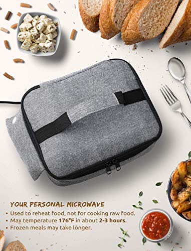 Personal Portable Oven for Prepared Meals Reheat, Mumba 48W Electric Slow Cooker Food Warmer Oven, Takes 2-3 hours to Max Temperature 176°F, Up to 8.75"W x 6.75"L x 2.5"H Container Applicable