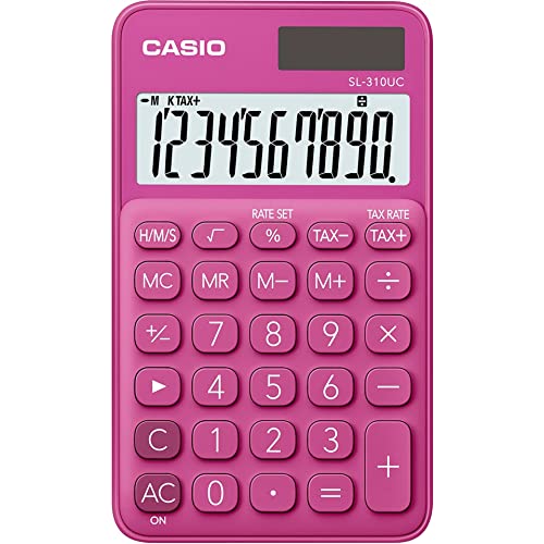 Casio - Calculadora De Bolsillo Sl-310Uc Fucsia En Oferta Casio Sl-310Uc-Rd Calculadora Rojo Pantalla (Lugares): 10Solar, Funciona Con Pilas (Ancho X Alto X Alto)