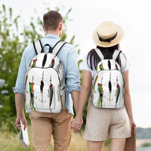 Sac à dos d'infirmière imprimé appâts de pêche avec compartiment ordinateur portable - 6