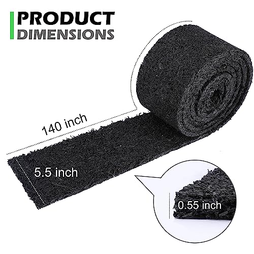140" x 5.5" Rubber Mulch Roll for Landscaping-Permanent Garden Mulch Barrier-Recycled Rubber Mulch Mat Roll for Plants, Vegetables, and Flowers (Black)