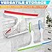 4Pcs 9.5” Hand Squeegee for Shower Glass - Durable Plastic Grip, Random Colors, Flexible Silicone Blade, Easy Hanging Hook, Lightweight Ergonomic Shower Squeegee for Glass Doors, Windows, and Tiles