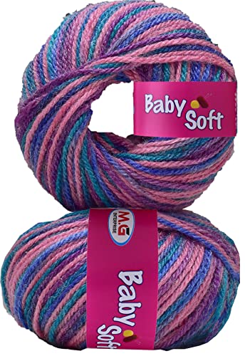 Image of 100% Acrylic Wool Red (14 pc) Baby Soft 4 ply Wool Ball Hand Knitting Wool /Art Craft Soft Fingering Crochet Hook Yarn, Needle Knitting Yarn Thread Dye SM-F SM-RI