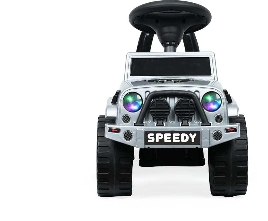 Image of Joyride Speedy 4x4 Ride on Jeep for Kids with Music & Horn Steering with Backrest I Headlight | Music |Seat Storage & Big Wheels for Kids 1 to 4 Years (Grey)