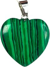Felicidade Pendentif Cœur en Malachite Naturelle – Bijou en Pierre Verte, Collier Élégant Femme Homme, Symbole d’Amour, Protection et Harmonie
