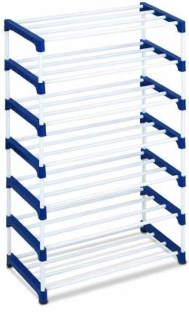 7 Tier Metal Book Shelf Tall Narrow Storage Rack for Kids and Adults Modern Bookshelf Unit for Nursery, School, Home, and Office, Floor Mount Open