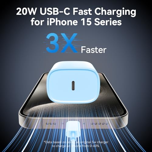 iPhone 18 17 16 15 Charger Fast Charging, 2Pack USB C Charger Blcok & Cable - image 2
