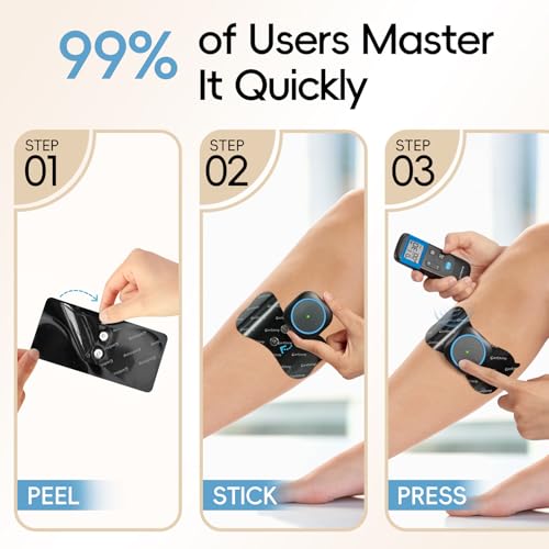 Image of Comfytemp Wireless TENS Unit Muscle Stimulator for Pain Relief with Remote | Portable Rechargeable TENS Machine 2 Sets, 30 Modes, for Back /Neck /Shoulder /Sciatica /Limbs, Gift for Women Men, Carry Case