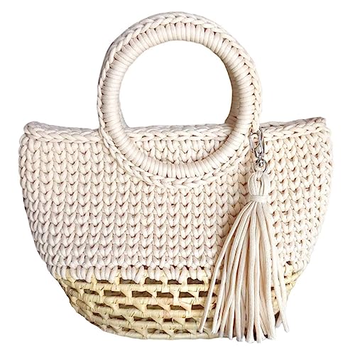 Bolsa Pastel Feminina Com Alça de Ombro Artesanal - semipalha (BRANCA)