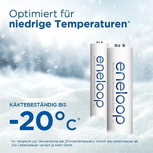 eneloop AAA/Micro Packung mit 4 NI-MH-Akkus, NEU mit verbesserter Mindestkapazität von 800 mAh 4