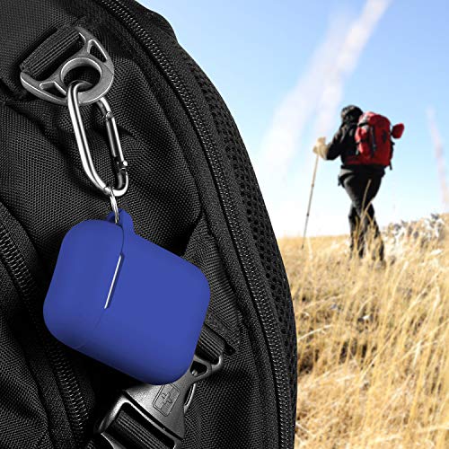 Image of AirPods Case Cover with Keychain, Full Protective Silicone AirPods Accessories Skin Cover for Women Girl with Apple AirPods Wireless Charging Case,Front LED Visible-Blue
