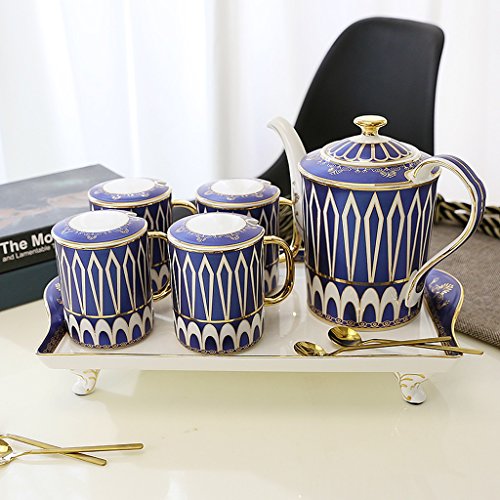 LI SHI XIANG SHOP Ceramic resistant hot household European style afternoon tea mug set (Color : A)