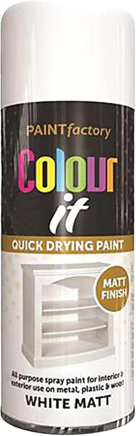 Colour It White Quick Drying Paint, Multi-Surface, Matt Finish, Easy Application, Durable Rust-Resistant, Ideal for Doors, Gates, Railings, Furniture and DIY Projects, 400ml (Pack of 1)