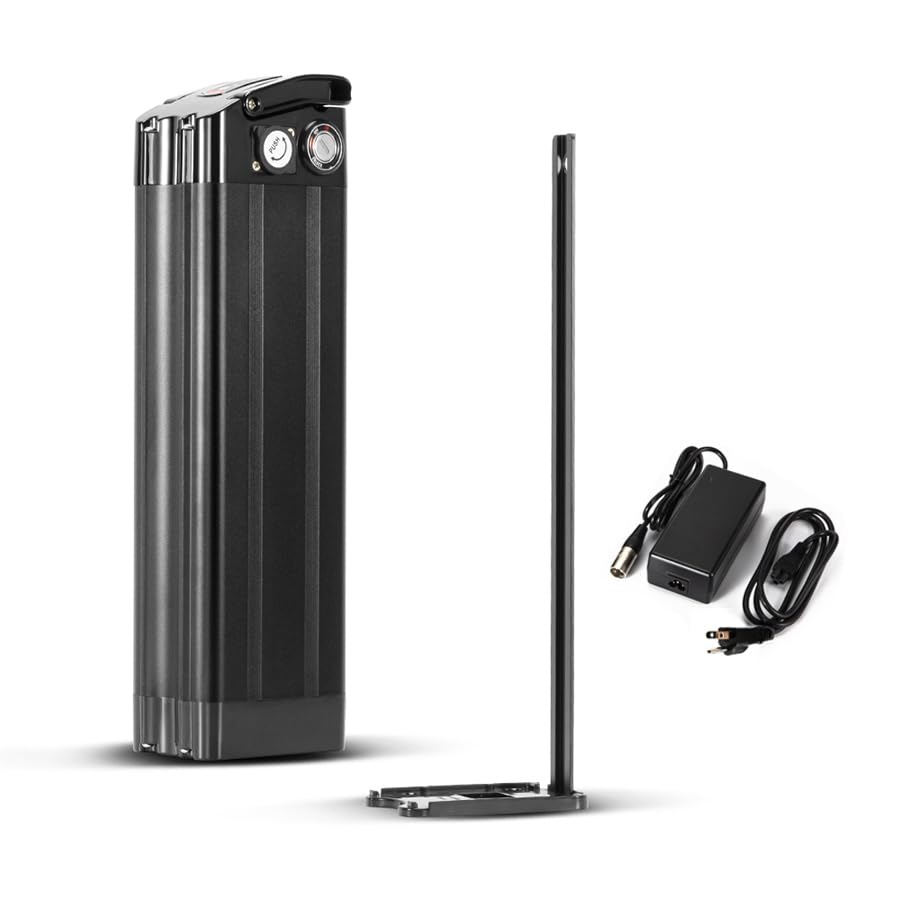 YS YOSE POWER Electric Bike Battery 36V17.4AH Silver Fish ebike Lithium-ion Batteries with Charger USB Port Electric Bicycle Battery Pedelec fit 36V250W 350W 500W 700W 900W Motor 390mm Height