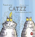  Catzz Postkartenkalender 2022 von Alexander Holzach - Humor-Kalender mit perforierten Postkarten - zum Aufstellen und Aufhängen - mit Monatskalendarium - 16 x 17 cm