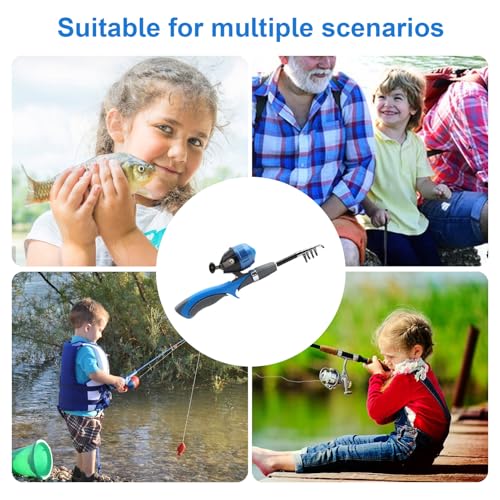 Caña de pescar telescópica para niños de acero plegable extensible 4