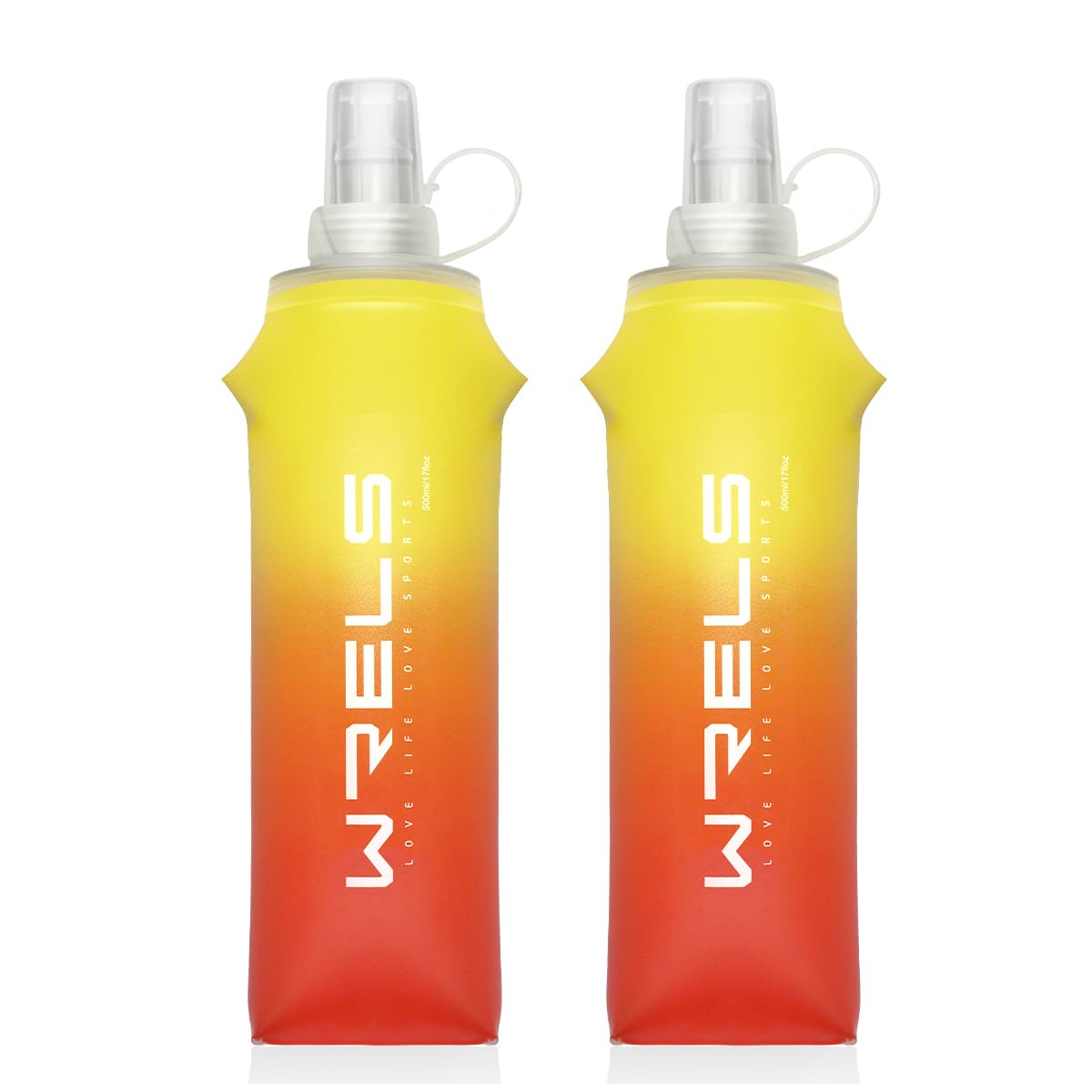 WRELS 2 Borracce Morbide Pieghevoli In TPU 250 Ml - Senza BPA, Leggere E Antigoccia, Per Corsa, Ciclismo E Trekking (Rosso/Rosa E Blu Scuro)