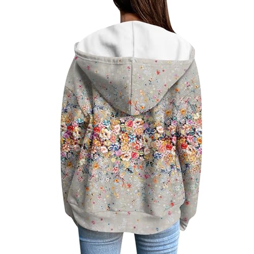 Zip Up Hoodie Women Casual Oversized Sweatshirts - Fall Fashion Fleece Lined Jacket - Thick Warm Coat Winter Clothing