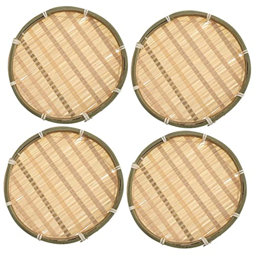 8 Pcs Plate Candy Container Snack Containers Fruits Basket Woven Snack Plate Bread Baskets for Table Bandejas Para Comida Snack Woven Plates Desktop Organizer Woven Basket GRIRIW