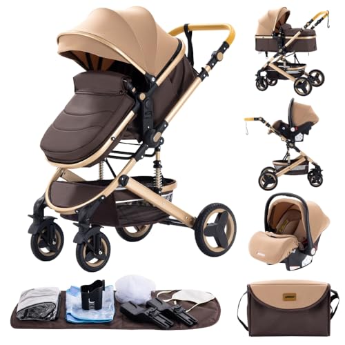 GLOKID 3-in-1 Travel System Pram/Stroller 530 Khaki
