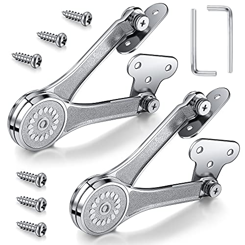 Heavy Duty Lid Support Hinges Toy Box Hinges Soft Close Folding Lid Stay Hinge Drop Down Hinge for Kitchen Cabinet Closet, Wardrobe, 50lb (2)