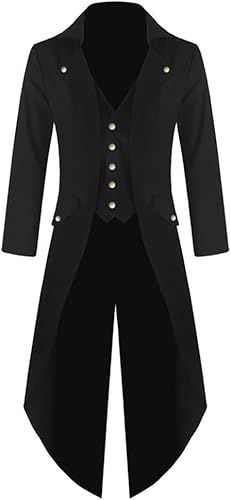 Chaqueta estilo victoriano steampunk para hombre, diseño gótico, disfraz de frac, esmoquin vintage, vikingo, pirata renacentista, abrigos de