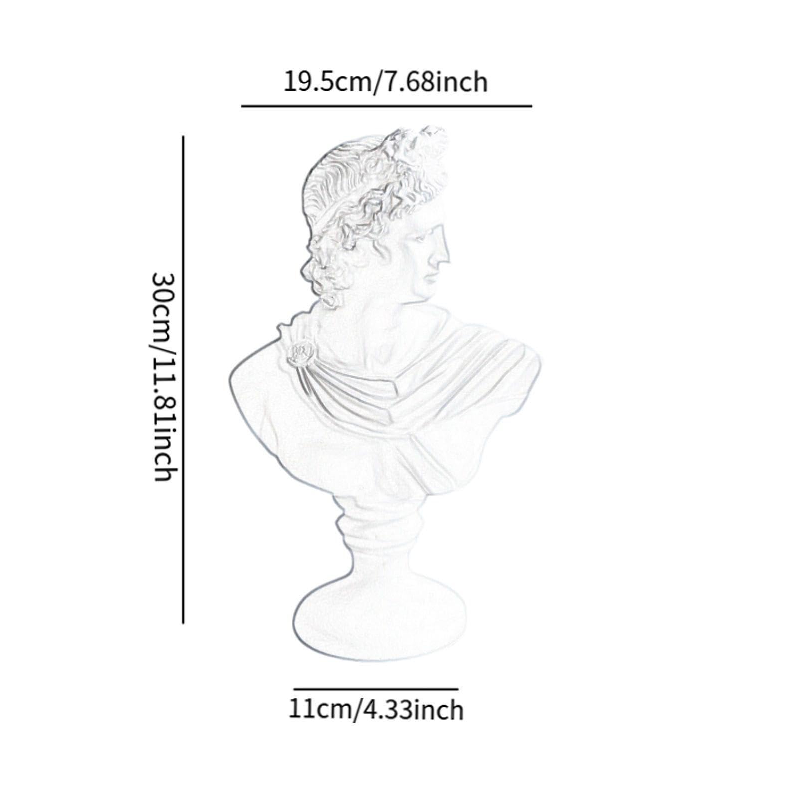 Estatua de Busto Griego Escultura de Busto Romano Figurilla de Resina Arte Clásico Mitológico Adecuada para Decoración de Bibliotecas Escritorio, Apolo Negro, tal como se describe