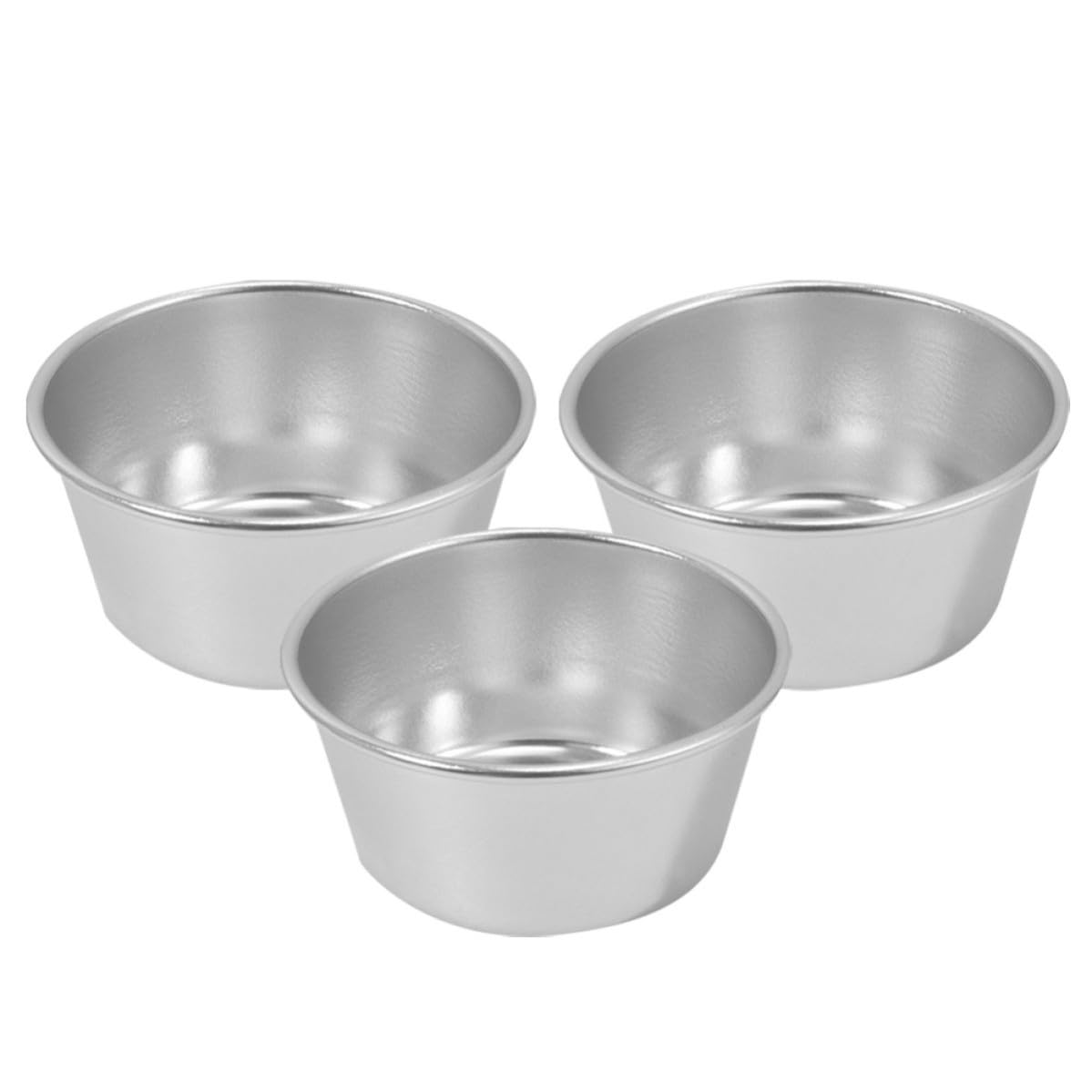 3stücke Teiliges Backformen Hochkohlenstoffhaltigem Stahl Rund Antihaftbeschichtet Hitzebeständig Leichte Entformung für DIY Muffins Törtchen und Pudding Praktisches