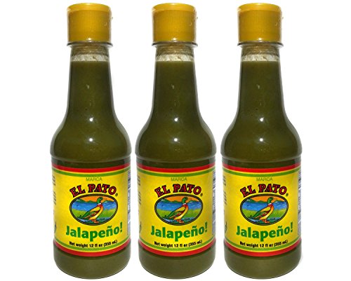 El Pato Green Jalapeno Hot Sauce, Medium, 12 fl oz, Pack of 3