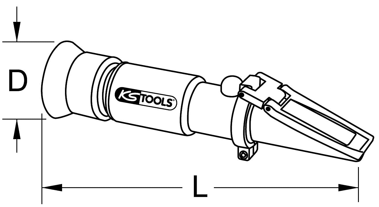 KS Tools - 550.1285 - Réfractomètre AdBlue, antigel, batterie - Oculaire réglable