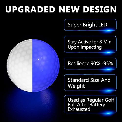 THIODOON Upgraded Resettable LED Golf Balls