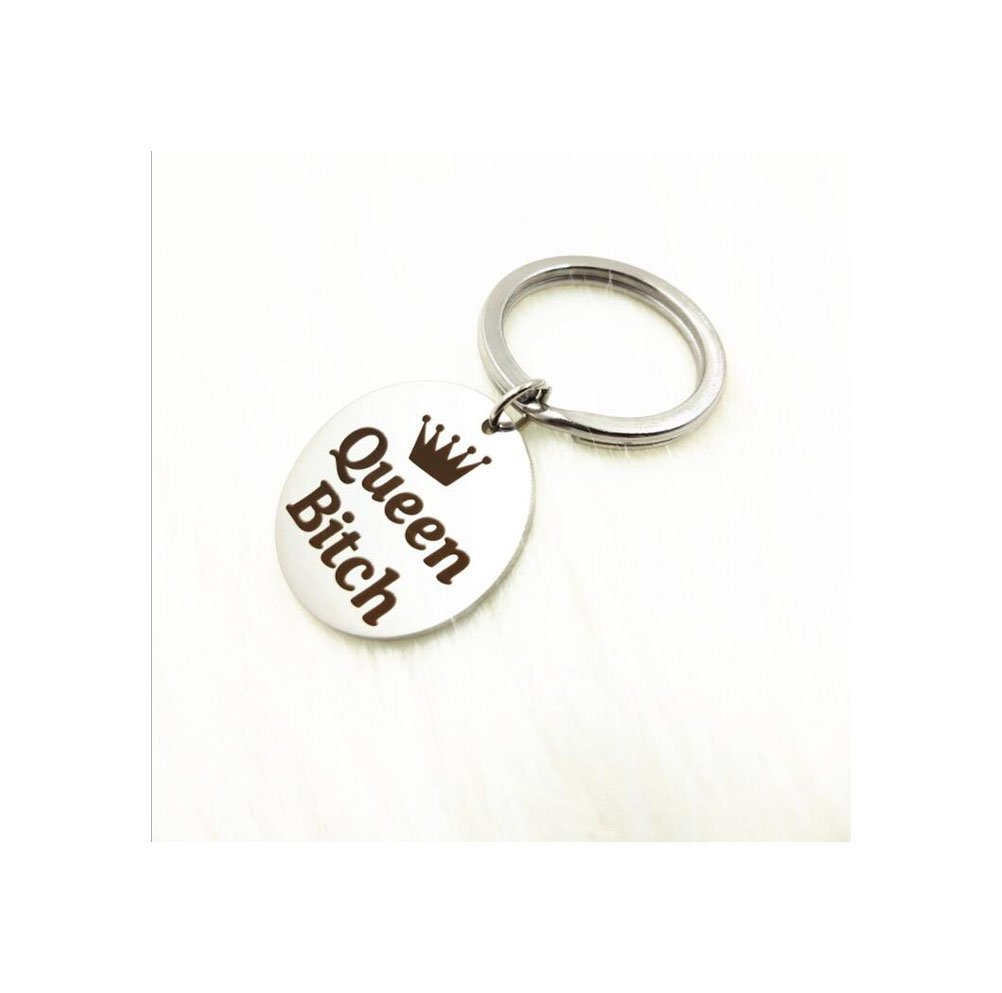 URRAGNQueen Bitch Keychain, Queen Bitch Key Ring,Personalized Keychain,Charm Keychain,Womens Keychain