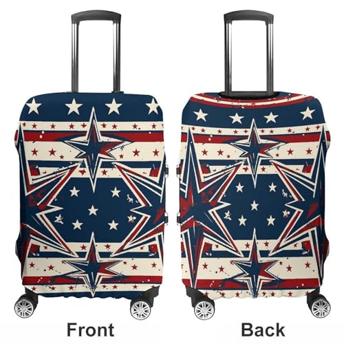 Travel Luggage Cover Elastic Suitcase Protector Anti-Scratch Washable Patriot Star Line Luggage Sleeve Tsa Approved Carry on Covers Baggage Cover Fits 18-32 Inch Luggages3