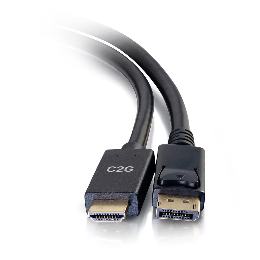 C2G Câble adaptateur passif DisplayPort™ mâle vers HDMI® mâle 1,8 m – Ultra HD 4K 30 Hz DP vers HDMI – Noir
