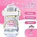 Kuxuan Skates Saya Roller Skates Adjustable for Kids,with All Wheels Light up,Fun Illuminating for Girls and Ladies - Pink M