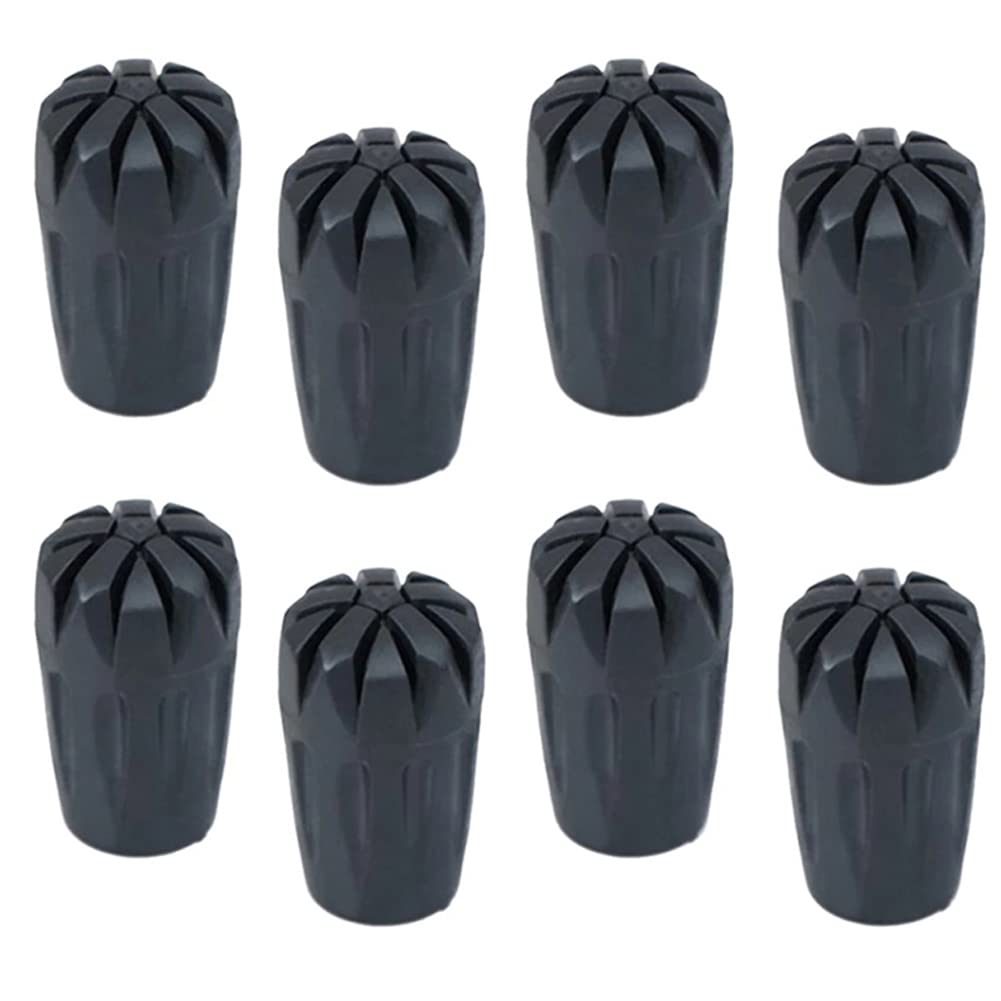 Tvoip Trekking Pole Replacement Tips 8 Pack Hiking Pole Rubber Tips Walking Stick Tips End Caps Protectors